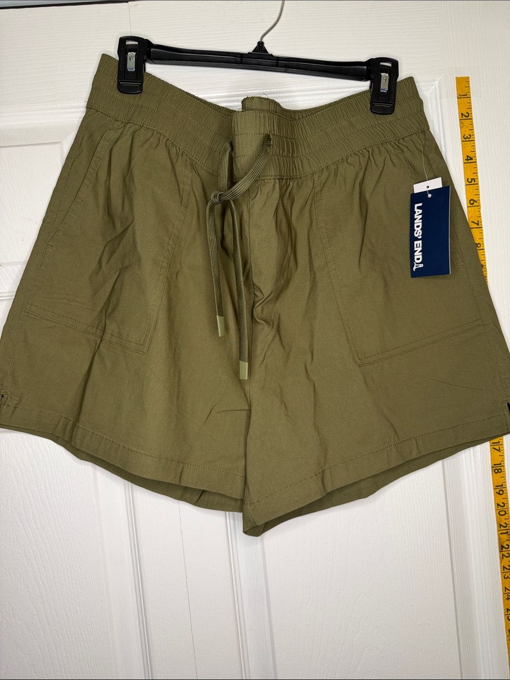 Lands' End Olive Drawstring Women's Bermuda Shorts